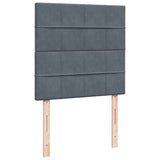 Giroletto a Molle con Materasso Grigio Scuro 80x200 cm Velluto