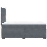 Giroletto a Molle con Materasso Grigio Scuro 80x200 cm Velluto