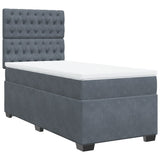 Giroletto a Molle con Materasso Grigio Scuro 80x200 cm Velluto