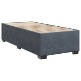 Giroletto a Molle con Materasso Grigio Scuro 80x200 cm Velluto