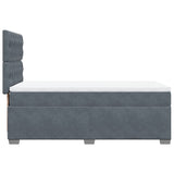 Giroletto a Molle con Materasso Grigio Scuro 80x200 cm Velluto