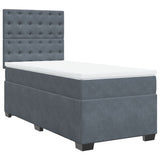 Giroletto a Molle con Materasso Grigio Scuro 80x200 cm Velluto