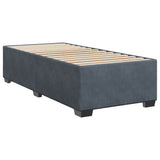 Giroletto a Molle con Materasso Grigio Scuro 80x200 cm Velluto