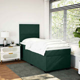 Giroletto a Molle con Materasso Verde Scuro 100x200 cm Velluto