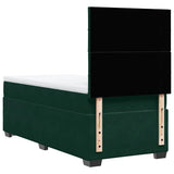 Giroletto a Molle con Materasso Verde Scuro 100x200 cm Velluto