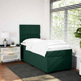 Giroletto a Molle con Materasso Verde Scuro 100x200 cm Velluto
