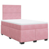 Giroletto a Molle con Materasso Rosa 120x190 cm in Velluto