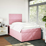 Giroletto a Molle con Materasso Rosa 120x190 cm in Velluto