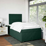 Giroletto a Molle con Materasso Verde Scuro 120x200 cm Velluto