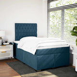 Giroletto a Molle con Materasso Blu 120x200 cm in Velluto