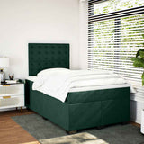 Giroletto a Molle con Materasso Verde Scuro 120x200 cm Velluto