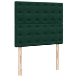 Giroletto a Molle con Materasso Verde Scuro 120x200 cm Velluto