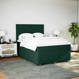 Giroletto a Molle con Materasso Verde Scuro 140x200 cm Velluto