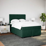 Giroletto a Molle con Materasso Verde Scuro 140x200 cm Velluto