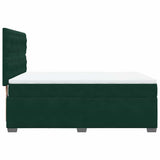 Giroletto a Molle con Materasso Verde Scuro 140x200 cm Velluto