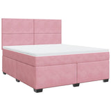 Giroletto a Molle con Materasso Rosa 180x200 cm in Velluto