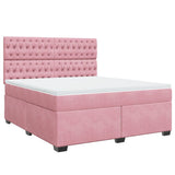 Giroletto a Molle con Materasso Rosa 180x200 cm in Velluto