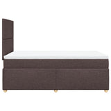 Giroletto a Molle con Materasso Marrone Scuro 120x200cm Tessuto