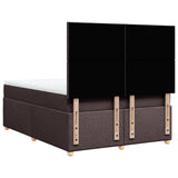 Giroletto a Molle con Materasso Marrone Scuro 140x190cm Tessuto