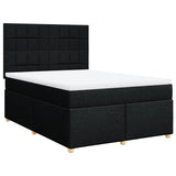 Giroletto a Molle con Materasso Nero 140x190 cm in Tessuto