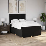 Giroletto a Molle con Materasso Nero 140x190 cm in Tessuto