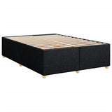 Giroletto a Molle con Materasso Nero 140x190 cm in Tessuto