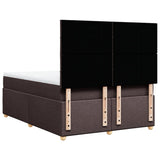 Giroletto a Molle con Materasso Marrone Scuro 140x190cm Tessuto