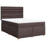 Giroletto a Molle con Materasso Marrone Scuro 140x190cm Tessuto
