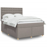 Giroletto a Molle con Materasso Tortora 140x190 cm in Tessuto