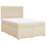 Giroletto a Molle con Materasso Crema 140x200 cm in Tessuto