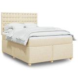 Giroletto a Molle con Materasso Crema 140x200 cm in Tessuto