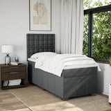 Giroletto a Molle con Materasso Grigio Scuro 90x190 cm Tessuto