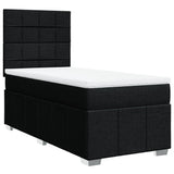 Giroletto a Molle con Materasso Nero 100x200 cm in Tessuto