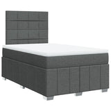 Giroletto a Molle con Materasso Grigio Scuro 120x200 cm Tessuto