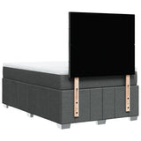 Giroletto a Molle con Materasso Grigio Scuro 120x200 cm Tessuto