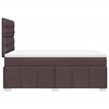 Giroletto a Molle con Materasso Marrone Scuro 120x200cm Tessuto
