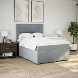 Giroletto a Molle con Materasso Grigio Chiaro 140x190cm Tessuto