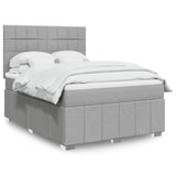 Giroletto a Molle con Materasso Grigio Chiaro 140x190cm Tessuto