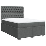 Giroletto a Molle con Materasso Grigio Scuro 140x190 cm Tessuto