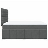 Giroletto a Molle con Materasso Grigio Scuro 140x190 cm Tessuto