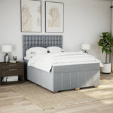 Giroletto a Molle con Materasso Grigio Chiaro 140x190cm Tessuto