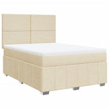 Giroletto a Molle con Materasso Crema 140x200 cm in Tessuto