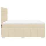 Giroletto a Molle con Materasso Crema 140x200 cm in Tessuto