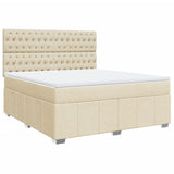 Giroletto a Molle con Materasso Crema 180x200 cm in Tessuto