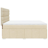 Giroletto a Molle con Materasso Crema 180x200 cm in Tessuto