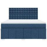 Giroletto a Molle con Materasso Blu 180x200 cm in Tessuto