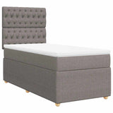 Giroletto a Molle con Materasso Tortora 90x190 cm in Tessuto