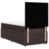 Giroletto a Molle con Materasso Marrone Scuro 90x200 cm Tessuto