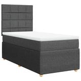 Giroletto a Molle con Materasso Grigio Scuro 100x200 cm Tessuto