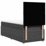 Giroletto a Molle con Materasso Grigio Scuro 100x200 cm Tessuto